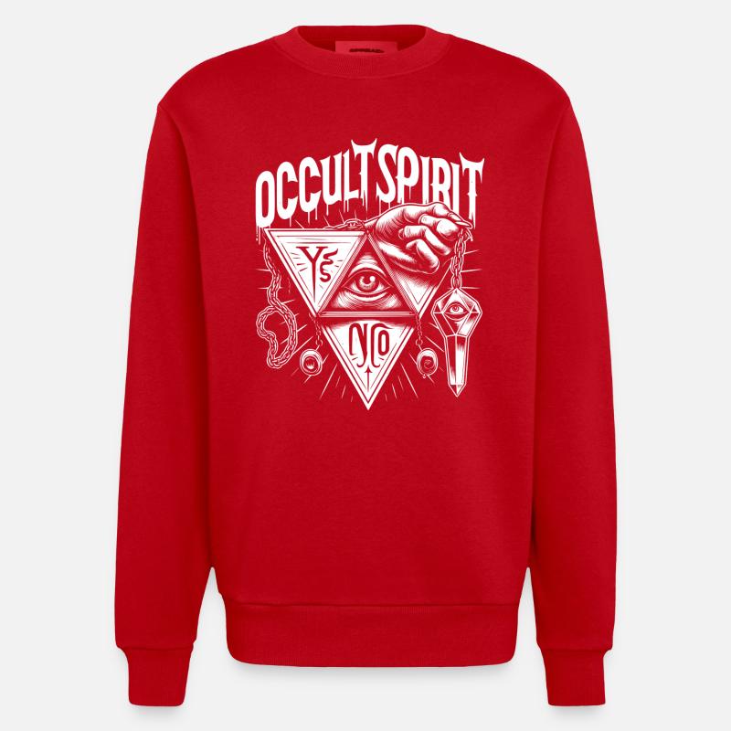 OS logo Pendule 3 - Sweat bio épais oversize fabriqué en UE - rouge