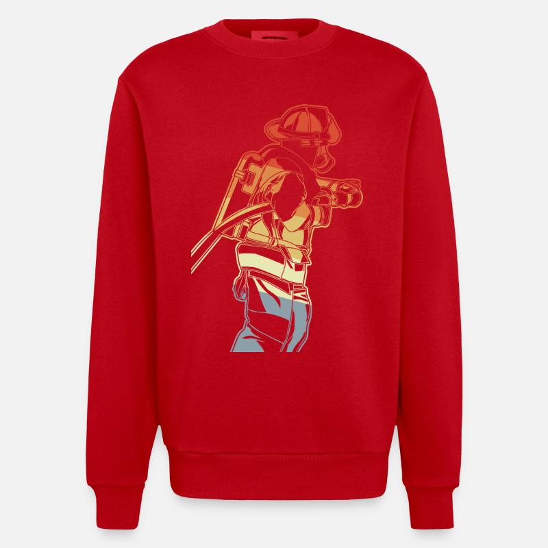 Pompier - Sweat bio épais oversize fabriqué en UE - rouge
