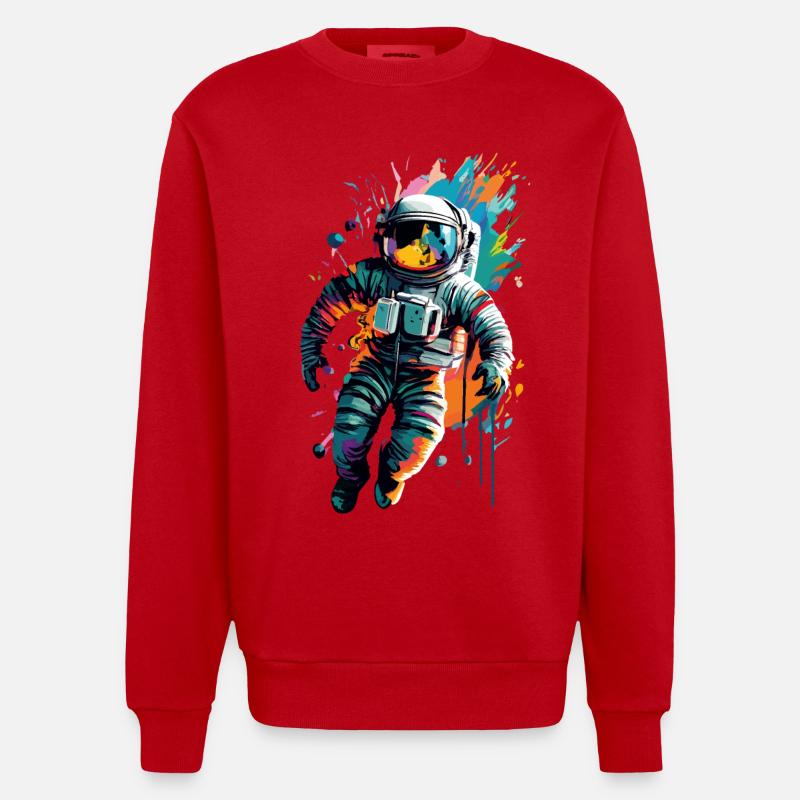 Astronaute dans l’espace spatial - Astronaut Space - Sweat bio épais oversize fabriqué en UE - rouge