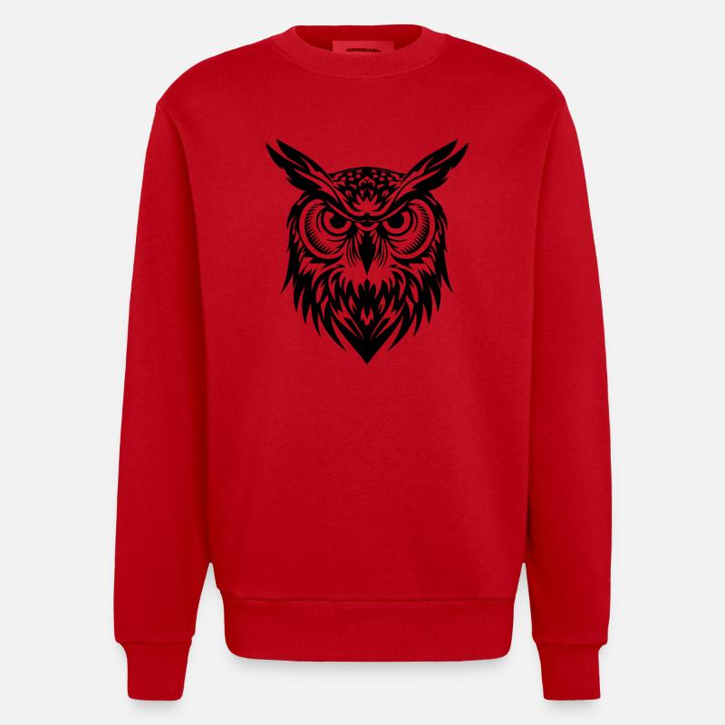 Eule - Heavyweight Oversized Organic Crew Neck Made in EU - Rot