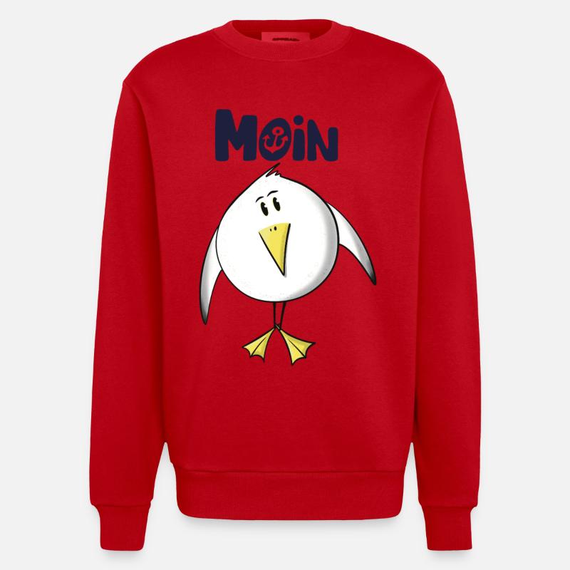 Möwe Moin Anker - Heavyweight Oversized Organic Crew Neck Made in EU - Rot
