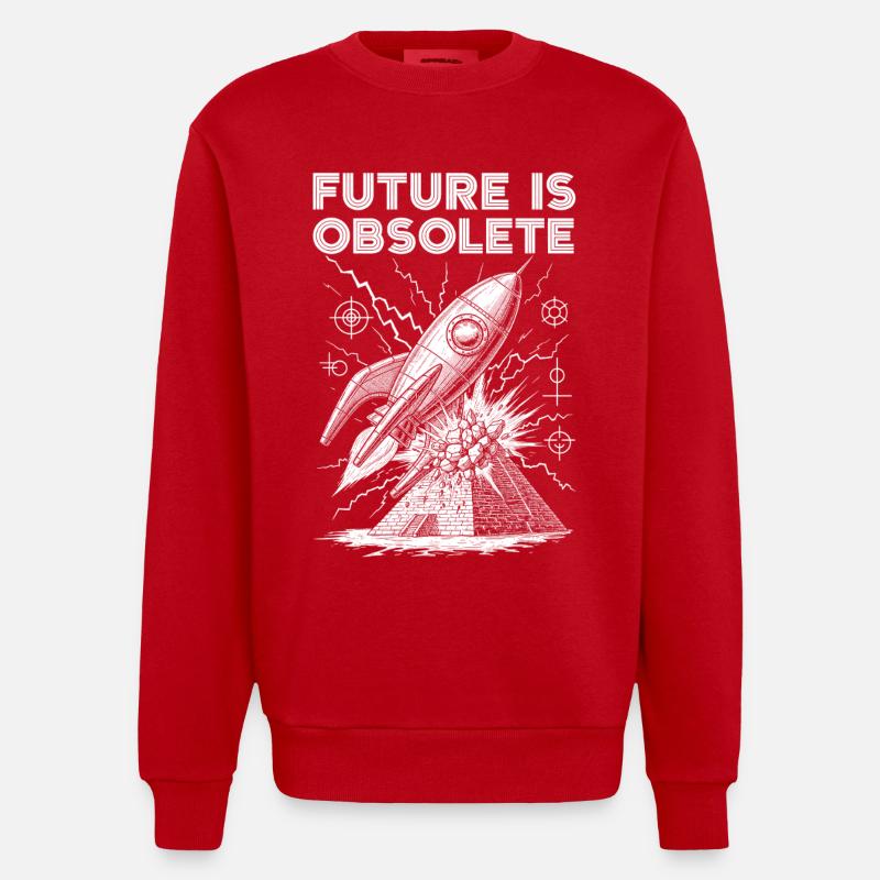 Vision d’avenir Conception de l’espace - Sweat bio épais oversize fabriqué en UE - rouge