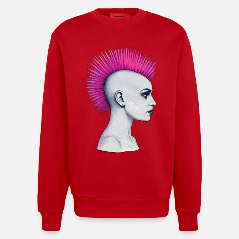 PUNKS NOT DEAD #3 – Steam Punk'n'Roll - Heavyweight Oversized Organic Crew Neck Made in EU - Rot
