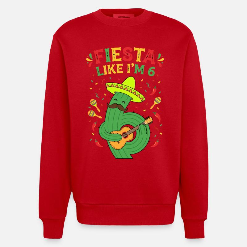 Fiesta comme si j’avais 6 cactus - Sweat bio épais oversize fabriqué en UE - rouge