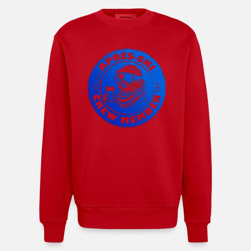 Sloth Apres Ski Team Saying - Sweat bio épais oversize fabriqué en UE - rouge