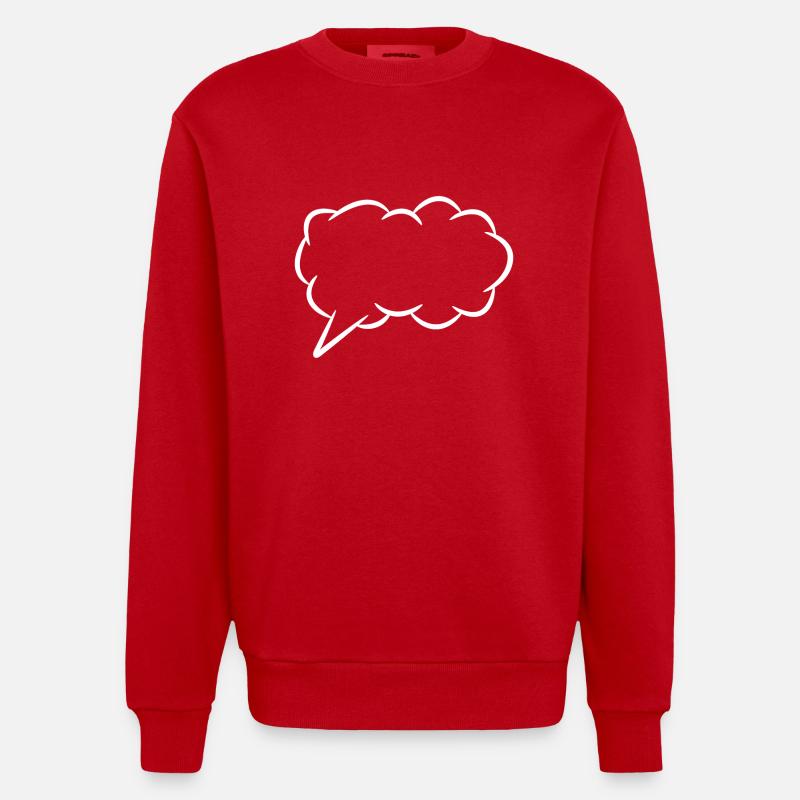 Speech bubble thought bubble - Heavyweight Oversized Organic Crew Neck Made in EU - red