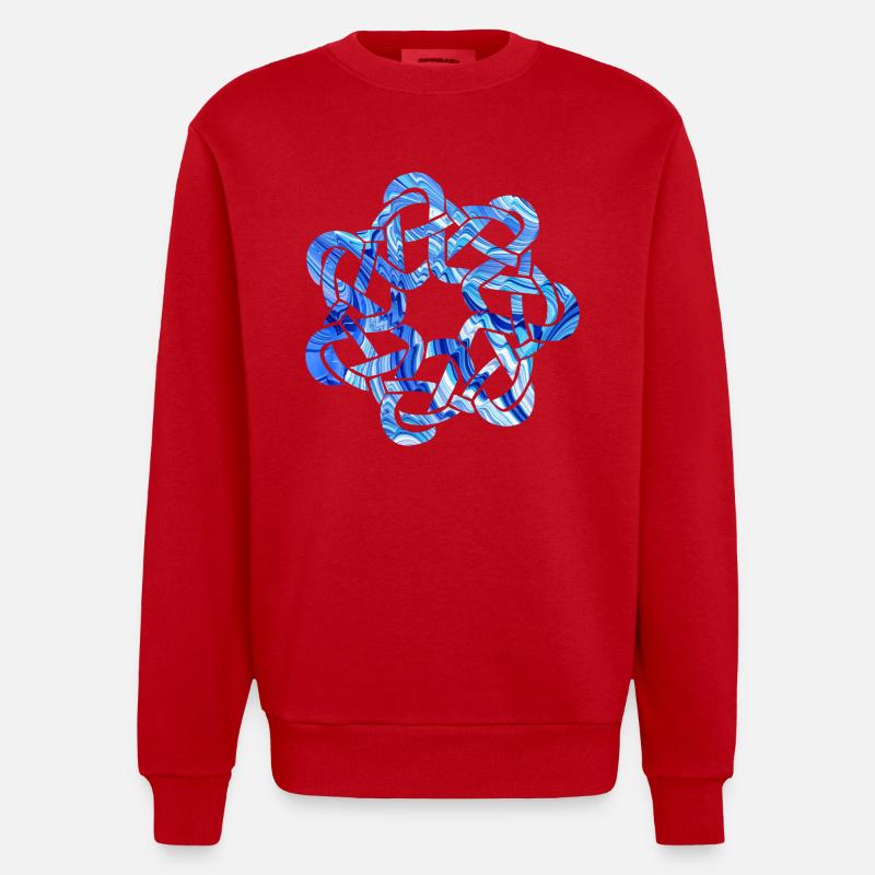 noeud celtique 9 e 80 - Sweat bio épais oversize fabriqué en UE - rouge