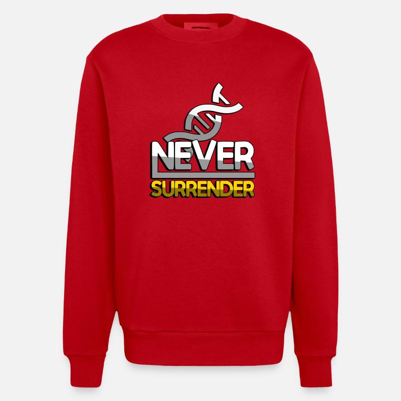 NEVER SURRENDER (Jaune) + ADN - Jeux - Sweat bio épais oversize fabriqué en UE - rouge