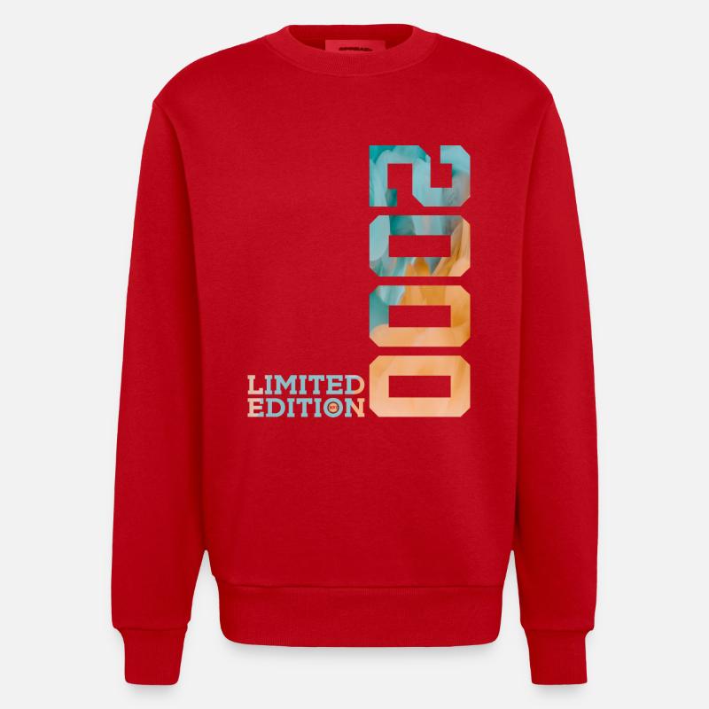 26TH ANNIVERSARY LIMITED EDITION 2000 - Heavyweight Oversized Organic Crew Neck Made in EU - red