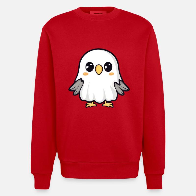 Eagle Halloween Comic Ghost - Heavyweight Oversized Organic Crew Neck Made in EU - red