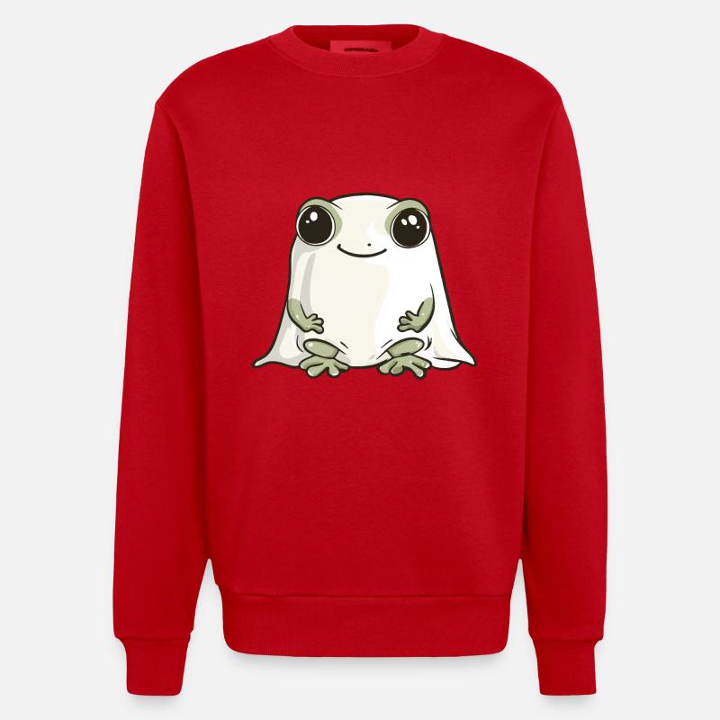 Frosch Halloween Comic Geist - Heavyweight Oversized Organic Crew Neck Made in EU - Rot