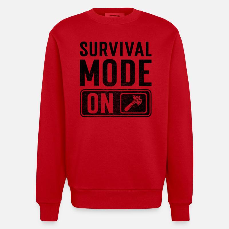 Mode Survie activé - Sweat bio épais oversize fabriqué en UE - rouge