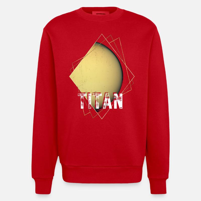 Titan Saturne Lune - Sweat bio épais oversize fabriqué en UE - rouge