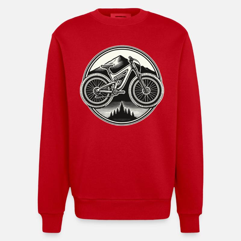 VTT Aventure Vélo Nature - Sweat bio épais oversize fabriqué en UE - rouge