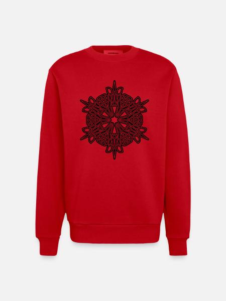 RF319BLACKUK - Heavyweight Oversized Organic Crew Neck Made in EU - red
