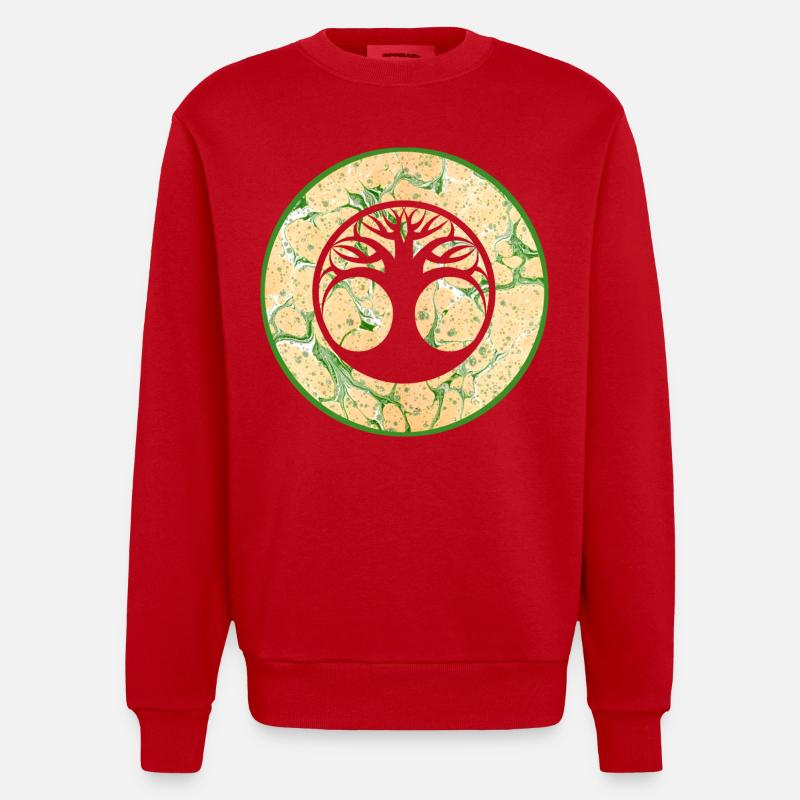 yggdrasil e 1 - Sweat bio épais oversize fabriqué en UE - rouge