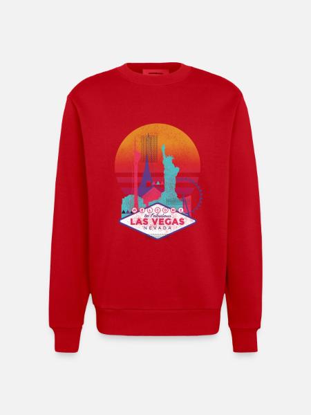 Las Vegas - Heavyweight Oversized Organic Crew Neck Made in EU - Rot