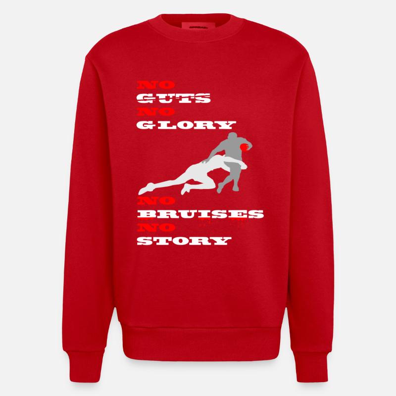 No guts no glory - Heavyweight Oversized Organic Crew Neck Made in EU - Rot