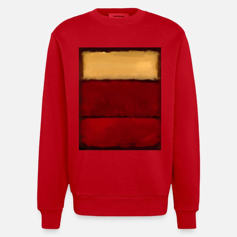 Rothko-Stil in digitalen Farben - Heavyweight Oversized Organic Crew Neck Made in EU - Rot