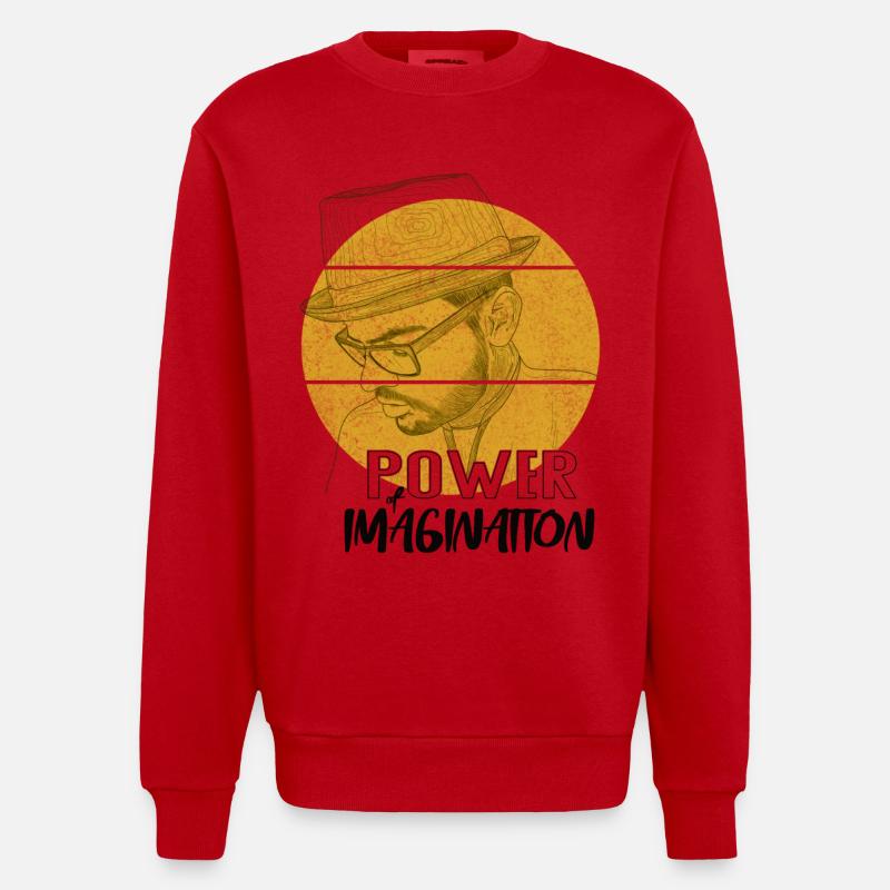 Power Imagination – Design de déclaration créative - Sweat bio épais oversize fabriqué en UE - rouge