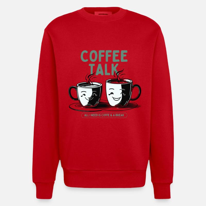 Coffee Addict – Coffee Lover Design - Sweat bio épais oversize fabriqué en UE - rouge