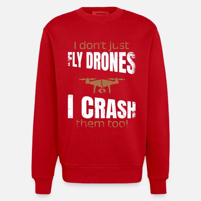 Pilote de drone volant drones Fpv - Sweat bio épais oversize fabriqué en UE - rouge