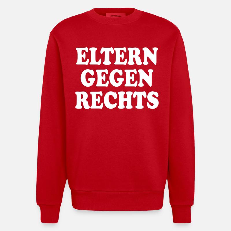 Eltern gegen rechts - Heavyweight Oversized Organic Crew Neck Made in EU - Rot