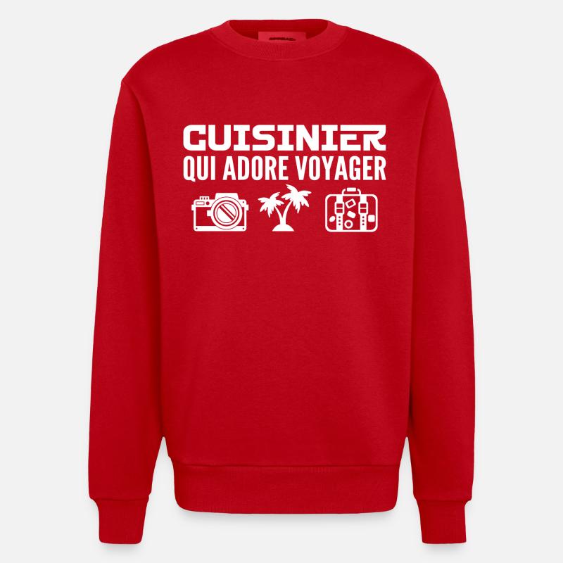 Reisende & Köche: Leidenschaft & Entdeckung - Heavyweight Oversized Organic Crew Neck Made in EU - Rot