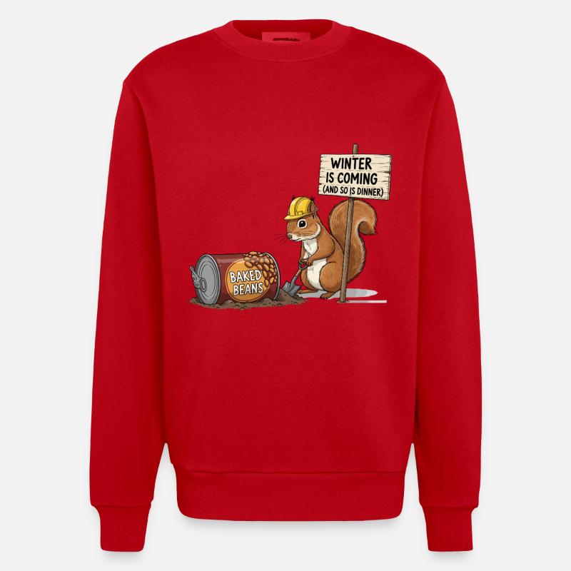 Cooles Eichhörnchen - Heavyweight Oversized Organic Crew Neck Made in EU - Rot