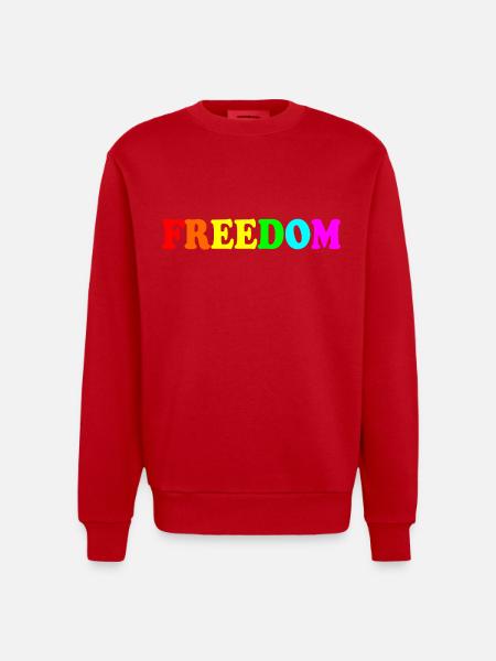 Freedom - Heavyweight Oversized Organic Crew Neck Made in EU - red