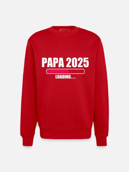 Papa 2025 - Heavyweight Oversized Organic Crew Neck Made in EU - red