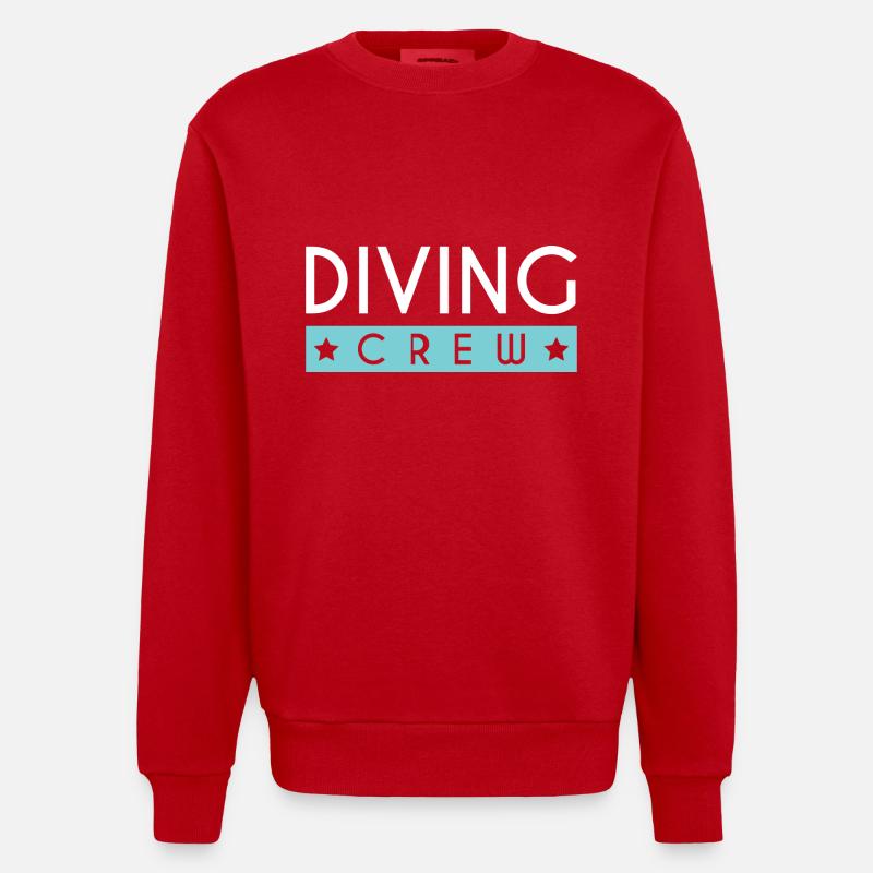 Équipage de plongée - Sweat bio épais oversize fabriqué en UE - rouge