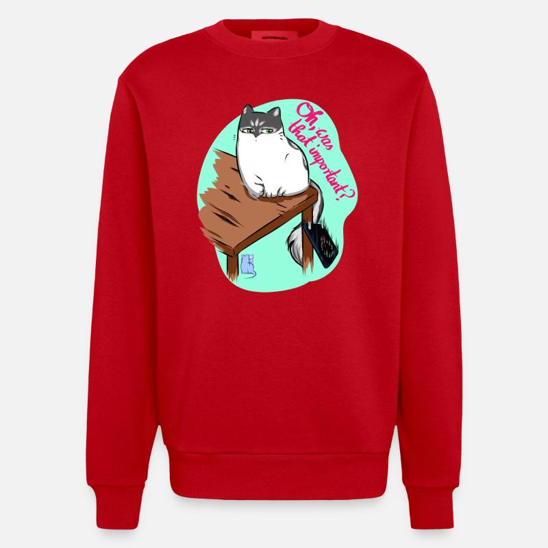 Oh, was that important - Heavyweight Oversized Organic Crew Neck Made in EU - Rot