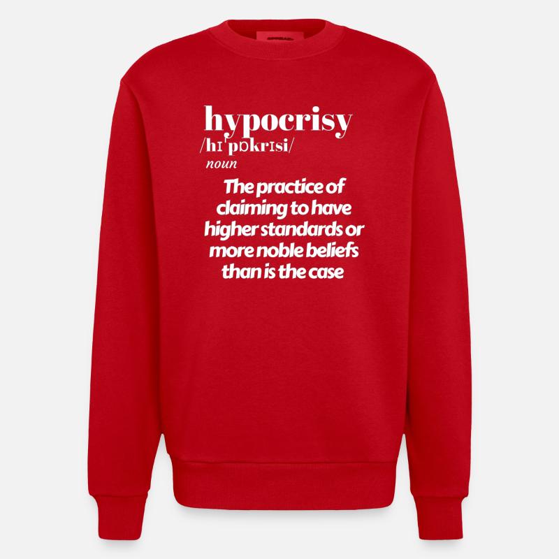 sens hypocrisie - Sweat bio épais oversize fabriqué en UE - rouge