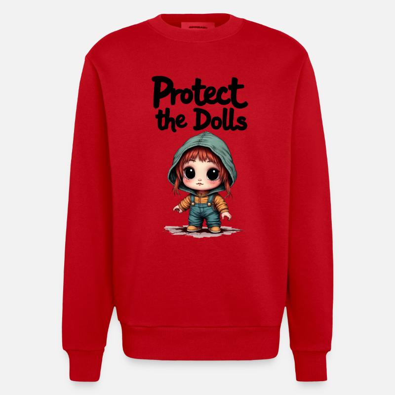 Protect the Dolls - Süße Botschaft - Heavyweight Oversized Organic Crew Neck Made in EU - Rot