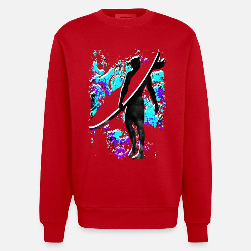 Surf - Surf - Surf - Surf - Sweat bio épais oversize fabriqué en UE - rouge