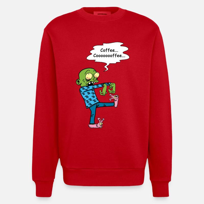 Brauchen Sie einen Kaffee - Heavyweight Oversized Organic Crew Neck Made in EU - Rot