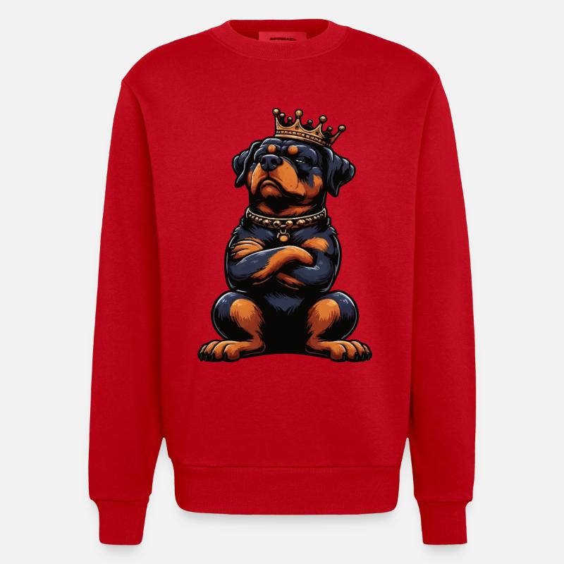 Rottweiler Propriétaire de Rottweiler Lovers - Sweat bio épais oversize fabriqué en UE - rouge