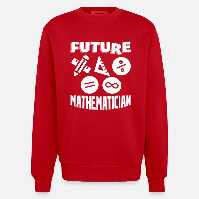 Mathematician Future Mathematician - Heavyweight Oversized Organic Crew Neck Made in EU - red
