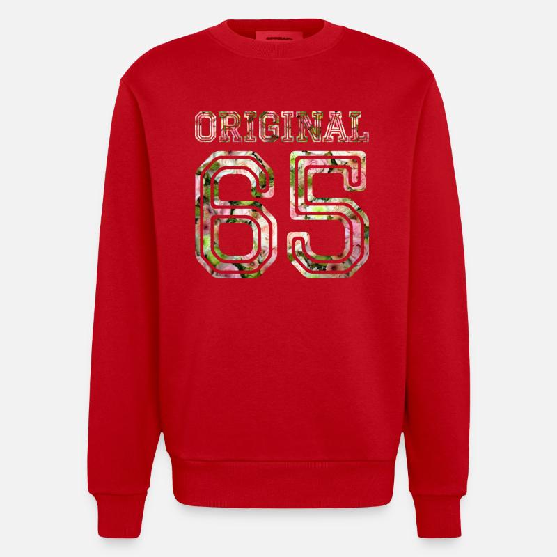 1965-65 ans - Sweat bio épais oversize fabriqué en UE - rouge
