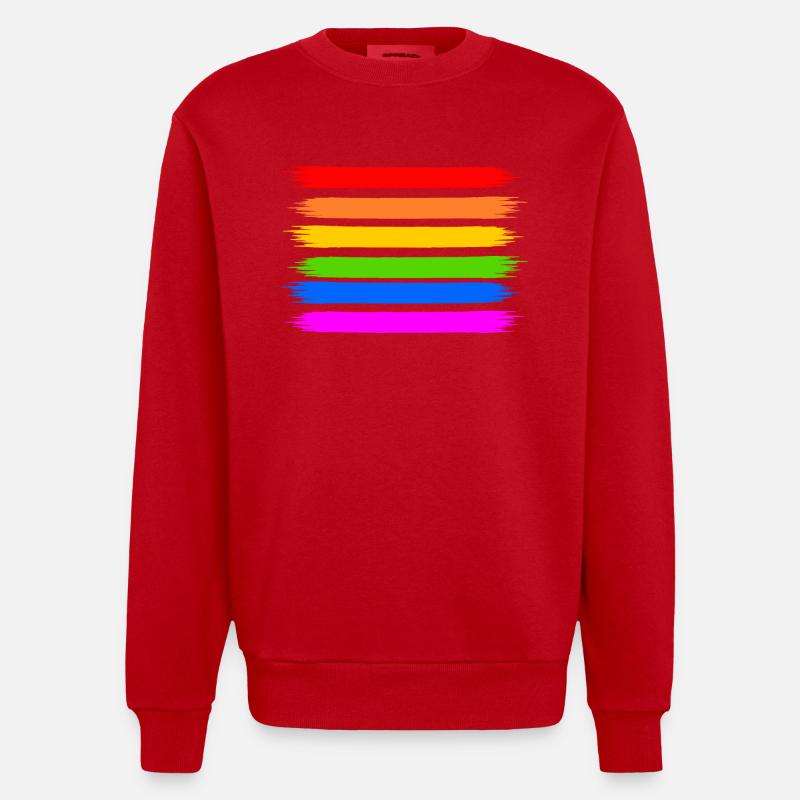 Regenbogen Regenbogenfahne - Heavyweight Oversized Organic Crew Neck Made in EU - Rot
