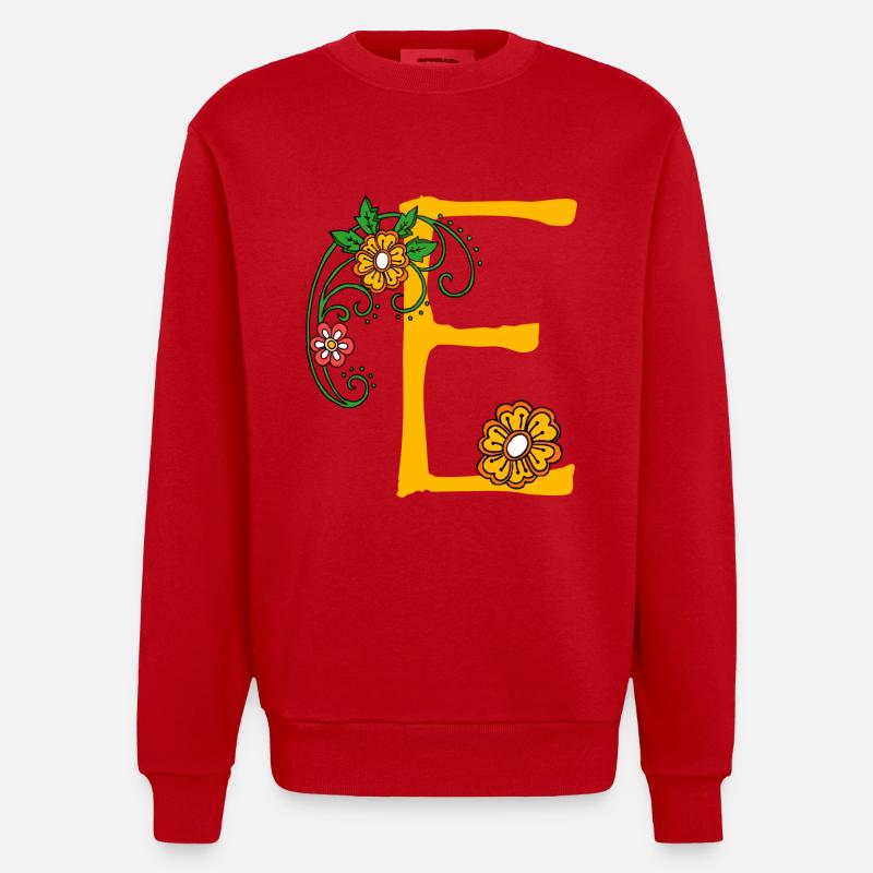 Fleur 30 E - Sweat bio épais oversize fabriqué en UE - rouge