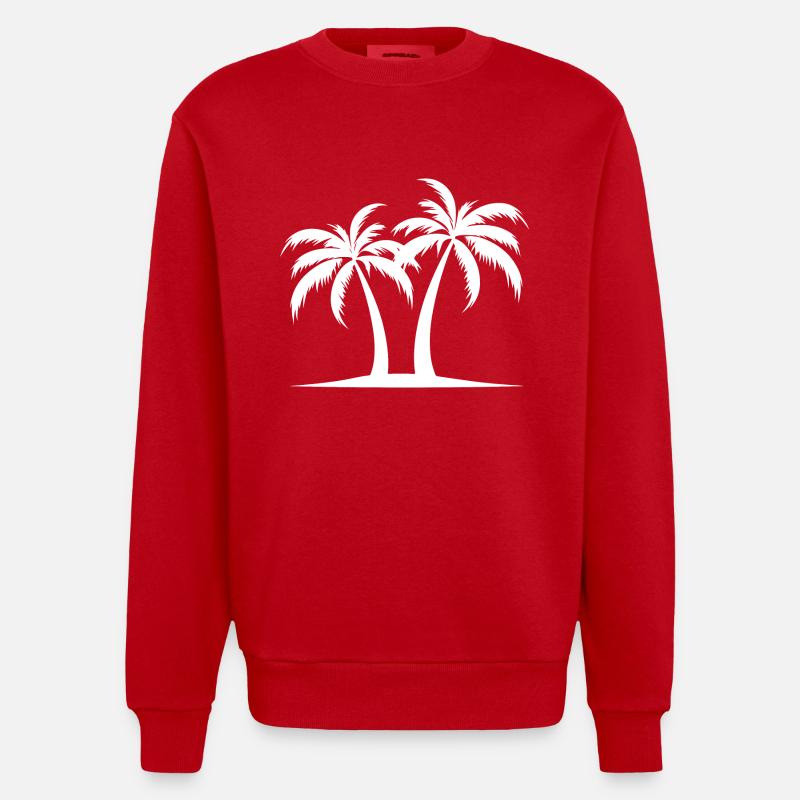 Île Palm - Sweat bio épais oversize fabriqué en UE - rouge