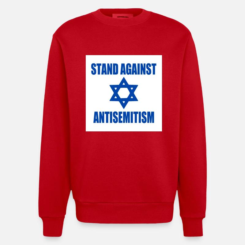 stand against antisemitism - Sweat bio épais oversize fabriqué en UE - rouge