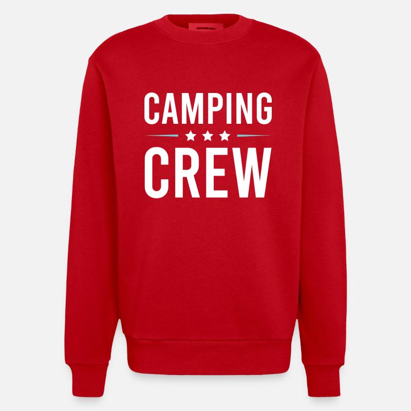 Équipe de camping - Sweat bio épais oversize fabriqué en UE - rouge