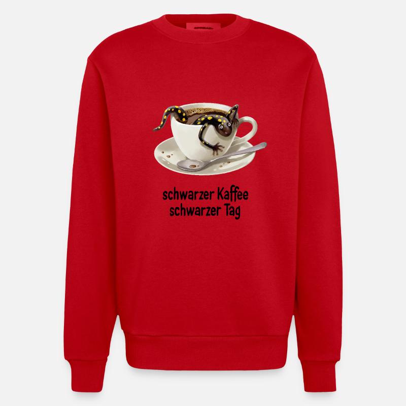 Kaffee–Salamander 2 - Heavyweight Oversized Organic Crew Neck Made in EU - Rot