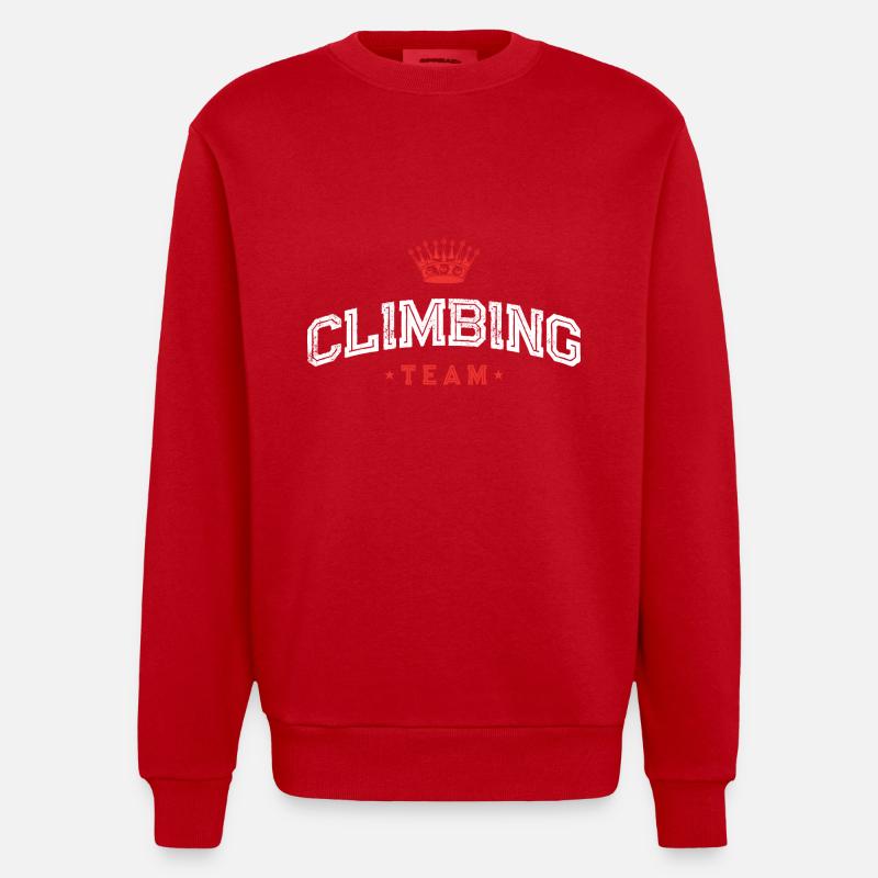 Équipe d’escalade - Sweat bio épais oversize fabriqué en UE - rouge