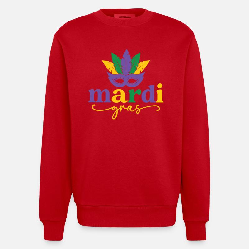 Masque de Mardi Gras - Sweat bio épais oversize fabriqué en UE - rouge