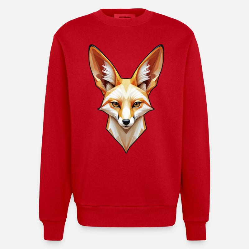 Fennec-Kopf in Farbe - Heavyweight Oversized Organic Crew Neck Made in EU - Rot
