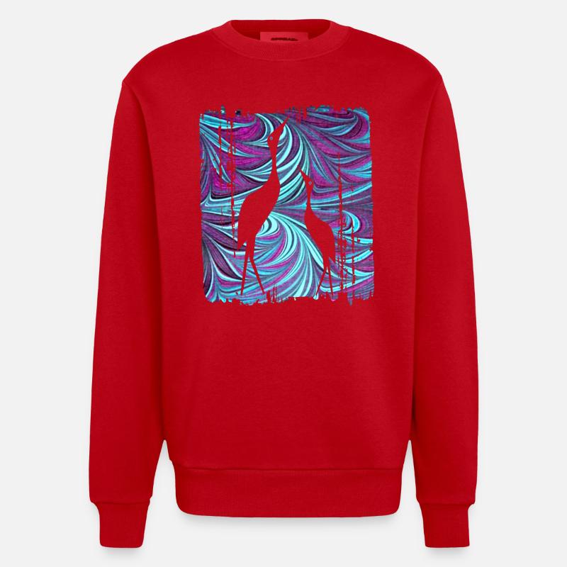 Grue E 74 - Sweat bio épais oversize fabriqué en UE - rouge